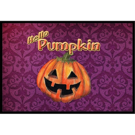 Carolines Treasures 18 x 27 in. Hello Pumpkin Halloween Indoor Or Outdoor Mat SB3017MAT